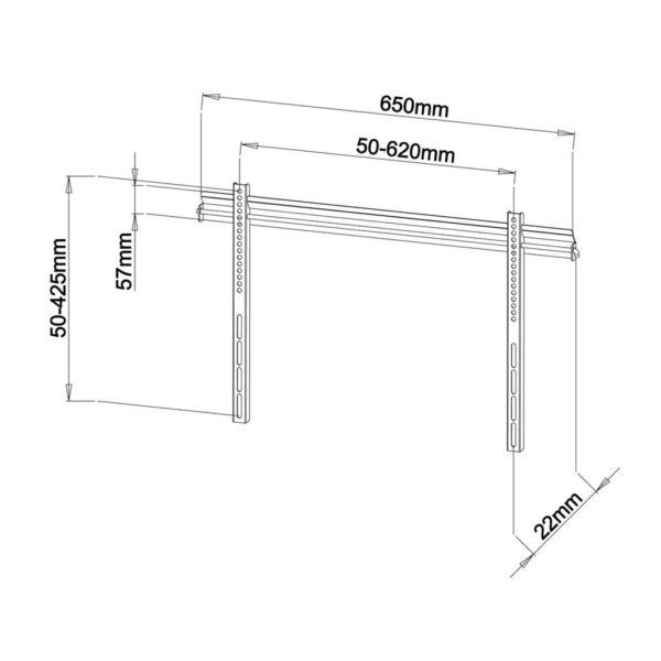 Väggfäste TV 40-75", VESA upp till 600x400, max 60kg