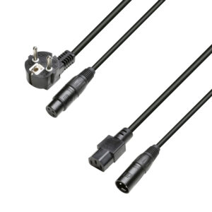 Hybridkabel - Schucko & 3-pin XLR - Ljud / Ström 5m