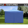FleXtents PRO 4x4m Snabbtält, Blå, inkl. 4 sidor