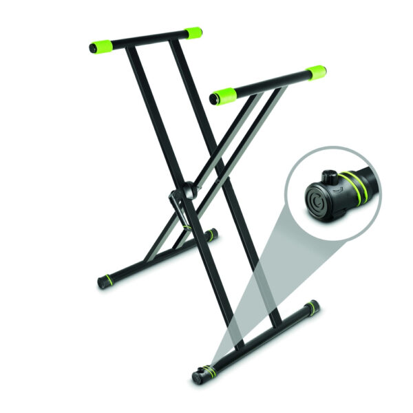 Gravity KSX 2 RD - Set med keyboardstativ X-Form dubbelt samt bordsskiva