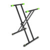 Gravity - Keyboardsstativ X-Form, Dubbel, Svart