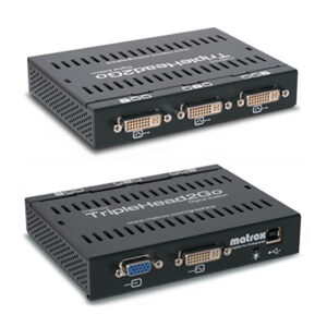 Matrox Triple Head2Go, 3 skärmar på ett grafikkort. 3xDVI/VGA -> 1x DVI/VGA.