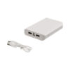 Deltaco Powerbank, 10000mAh, 2xUSB Typ A hona, 5V 2A, ficklampa, vit