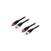Ljudkabel 2x RCA Hona - 2x RCA Hane 2m