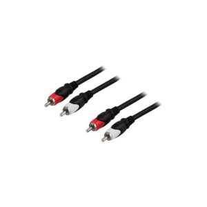 Ljudkabel 2x RCA Hona - 2x RCA Hane 5m