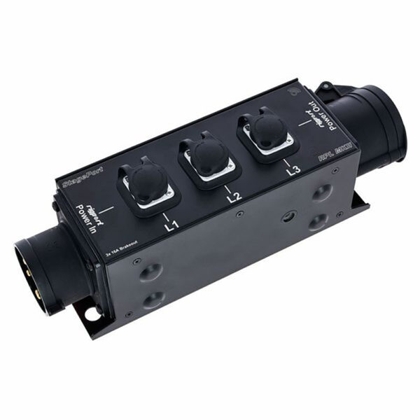 Rigport StagePort RPL16-MKII, strömfördelning 16A CEE In/ut 3 x Powercon ut