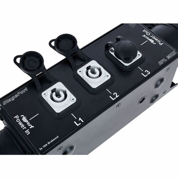 Rigport StagePort RPL16-MKII, strömfördelning 16A CEE In/ut 3 x Powercon ut