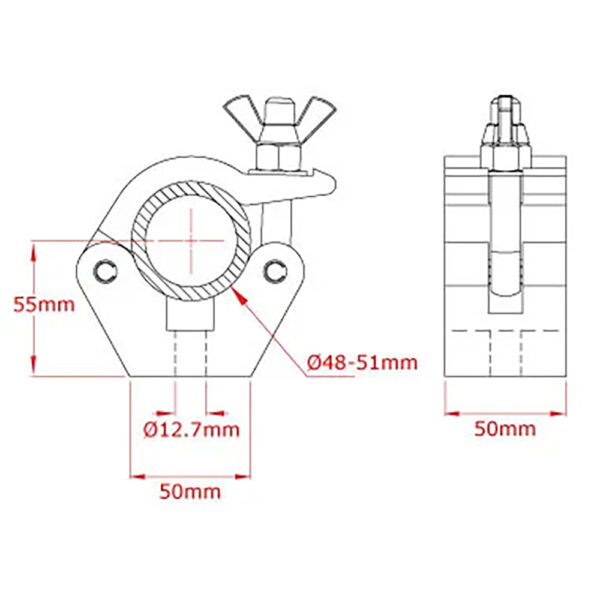 Doughty T5700 Clamp Half Coupler enkel med skruvfäste