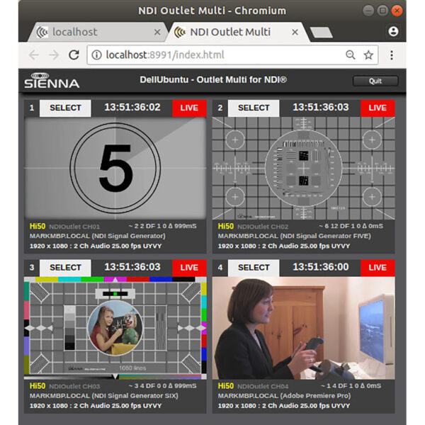 Sienna NDI Outlet Multi - 8 Channel NDI to SDI Converter