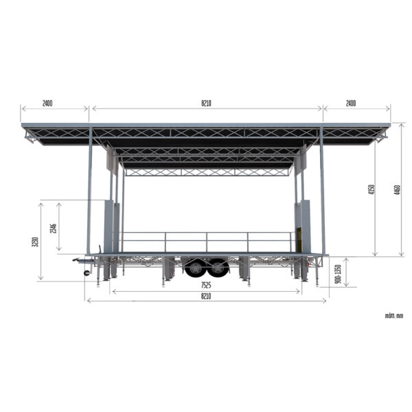 Stagepartner Mobilscen medium 8×6 m, takhöjd fram 4,15m